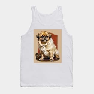 Beyond the Flat Face: A Playful Pekingese Portrait Tank Top